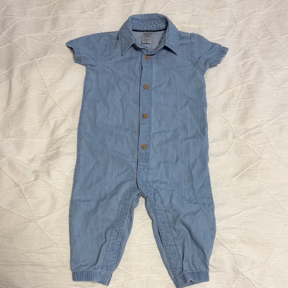 Carter's Blue Button-Up Jumpsuit